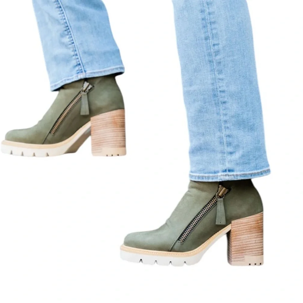 ✅Bueno - Elliot Booties in Army Green size 39 - Picture 3 of 10